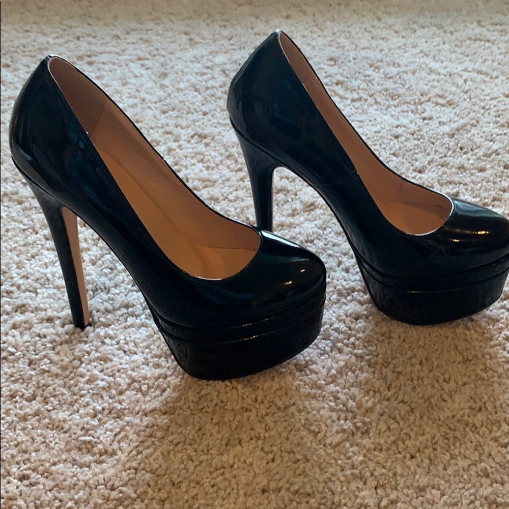 Black patten platform 7 shoe